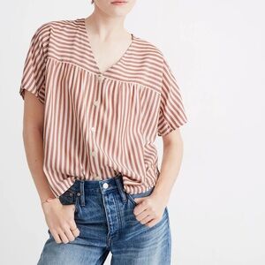 Madewell Brown Striped Button Down Shirt